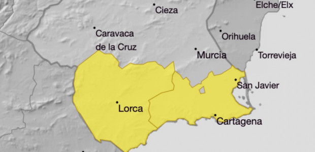 Aviso amarillo por tormentas este martes en Cartagena y comarca